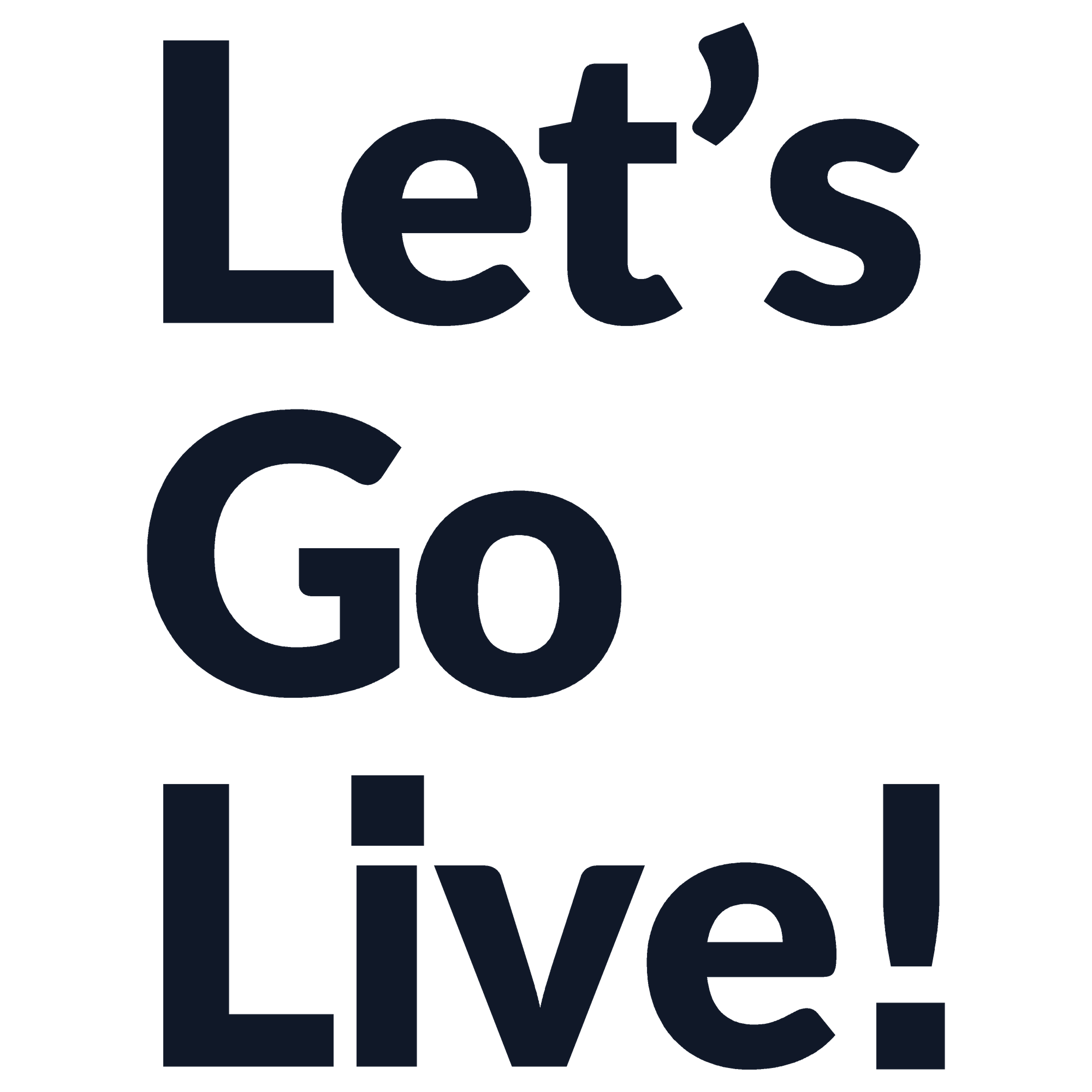 Let's Go Live! wordmark, primary on light